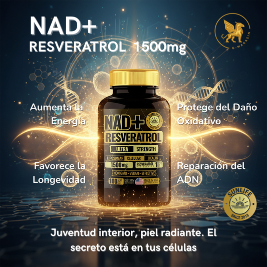 NAD+™ Resveratrol l 1500mg - 100 Cápsulas | Suplemento Antioxidante Premium