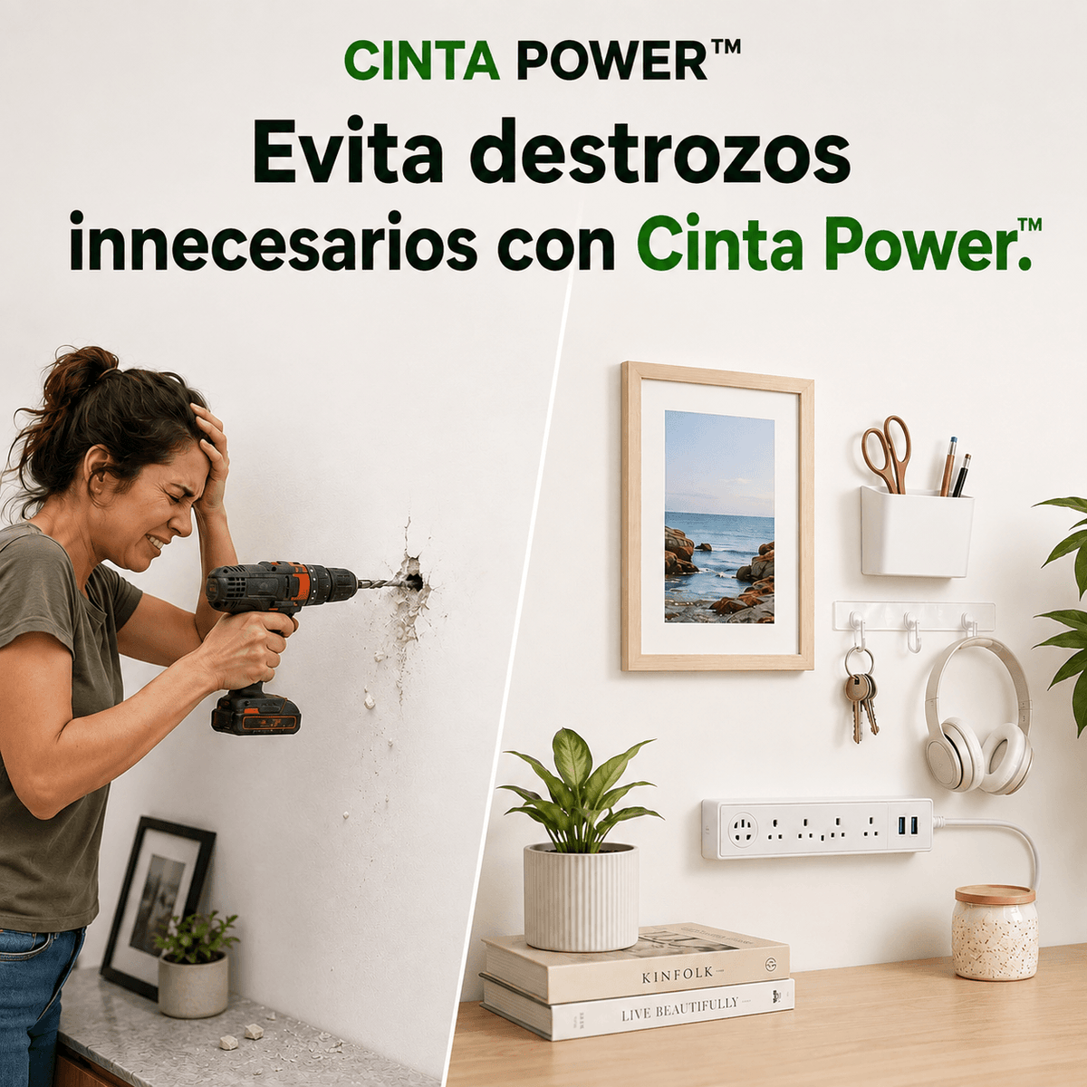Cinta de Doble Cara: Fija, Organiza y Decora sin Dañar tus Superficies