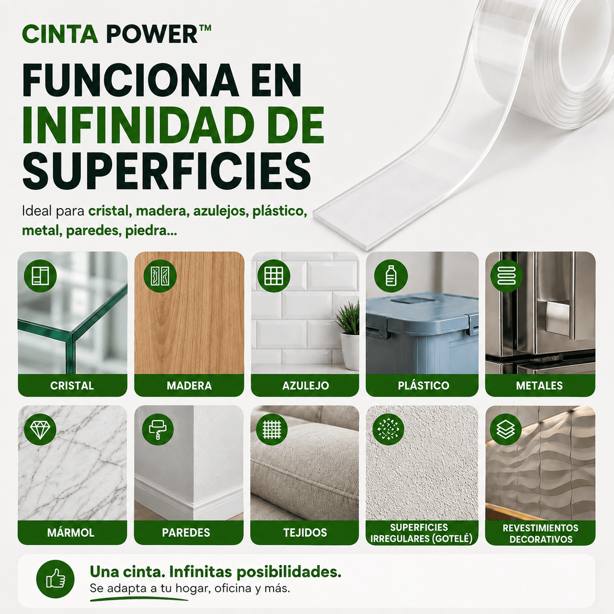 Cinta de Doble Cara: Fija, Organiza y Decora sin Dañar tus Superficies